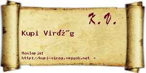 Kupi Virág névjegykártya